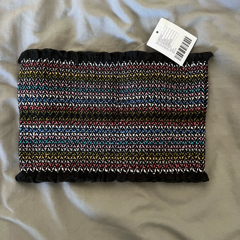 Brand New Silence + Noise Colorful Bandeau Crop Top